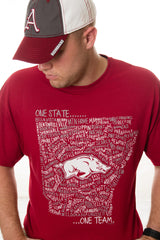 One State One Team T-shirt in Cardinal