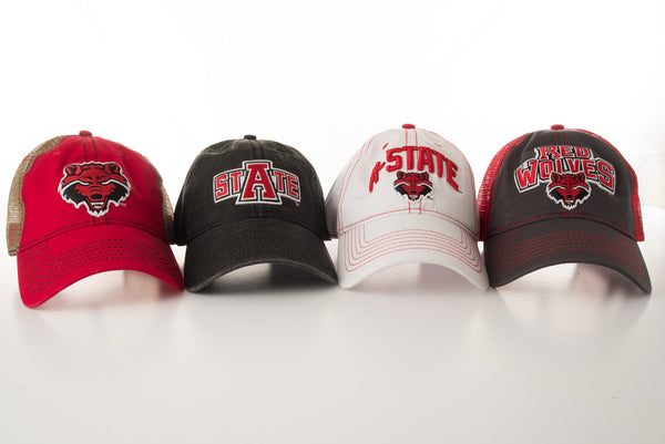 Arkansas State University Red Wolves Embroidered Caps Series by The Hog Market