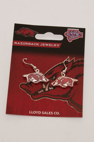 Arkansas Razorbacks Red Dangle Earrings