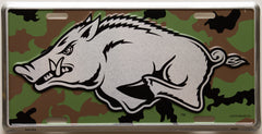Arkansas Razorbacks Camo License Plate