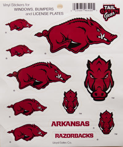 Arkansas Razorbacks Multi-Sticker Sheet - 3 piece