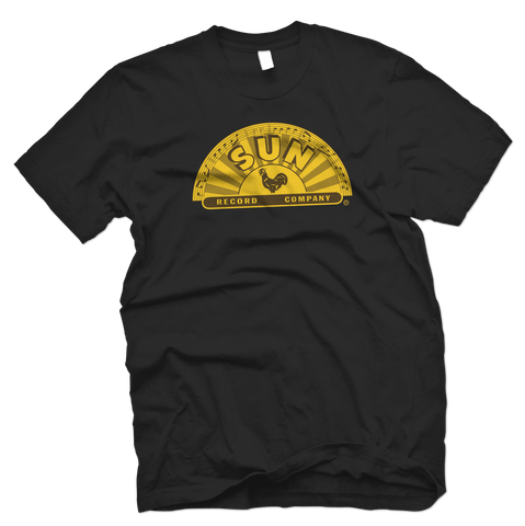 Sun Records Offically Licensed Half Sun Crest Tee-Black