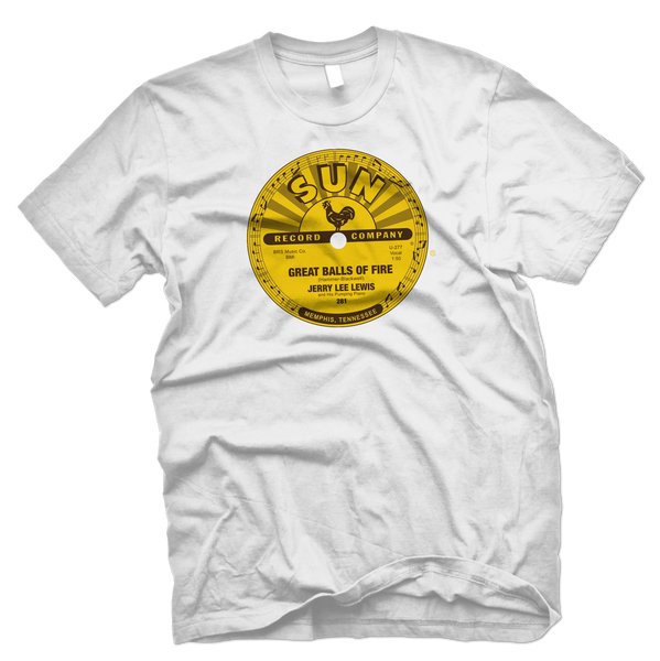 Jerry Lee Lewis Sun Records Officially Licensed Great Balls of Fire Tee-White