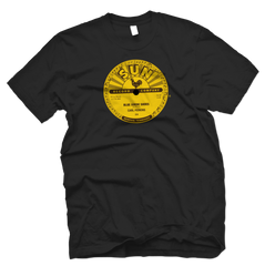 Sun Records Officially Licensed Carl Perkins Blue Suede Shoes Tee Shirt-Black