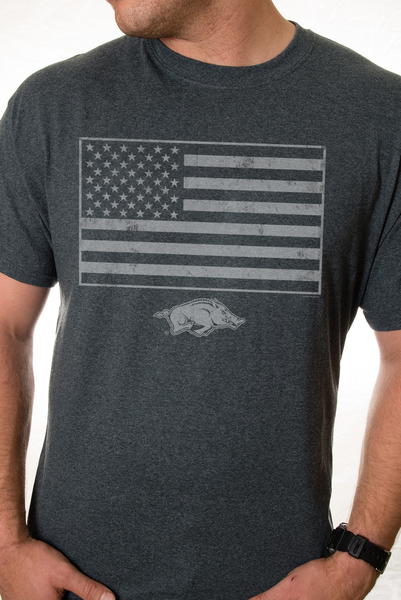 AMERICAN PRIDE USA Flag with Running Hog Tee Shirt