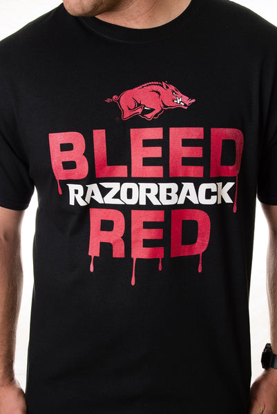 Bleed Razorback Red T-shirt in Unisex Sizing Black